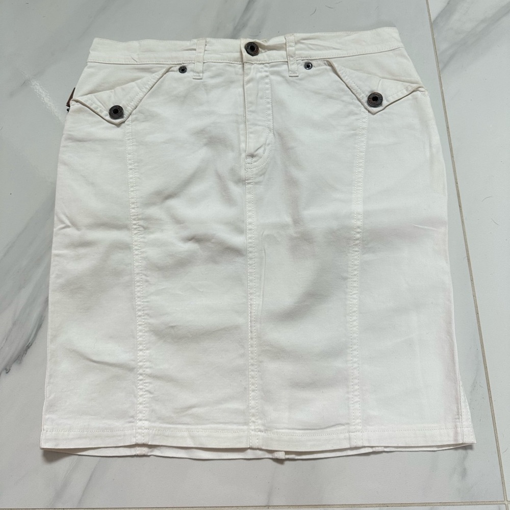 MOSCHINO White Jeans pencil skirt